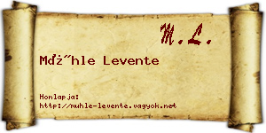 Mühle Levente névjegykártya